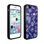 Wholesale iPhone 5C Gummy Design Case (Purple I LOVE U)